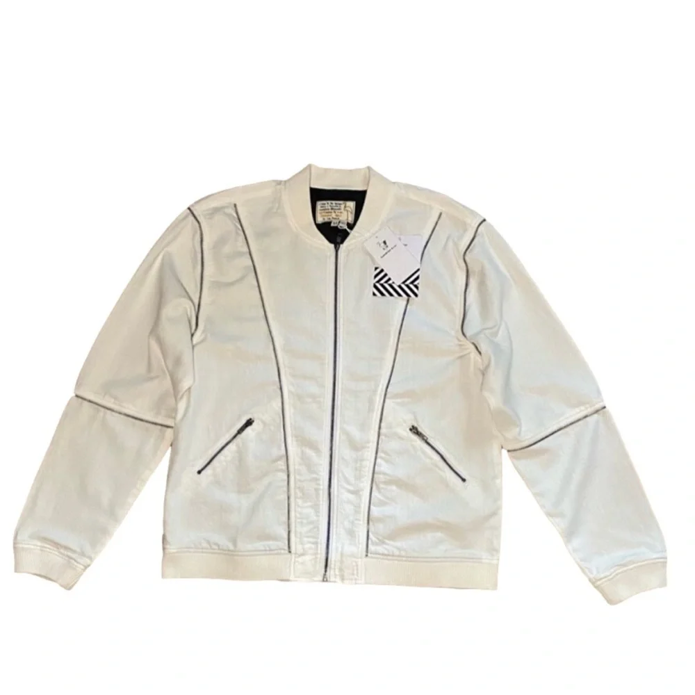 Free People NWT Oversized Bomber by Sandrine Rose white large